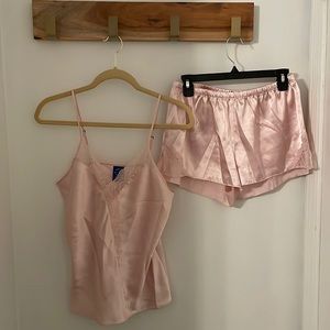 Pink silk sleep set